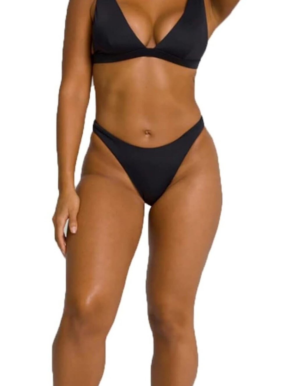 GOOD AMERICAN Black Women's V-Neck Bikini Set - Classic Swim